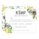 Yellow and Blue Corner Flowers Response Cards Image 3 of 3